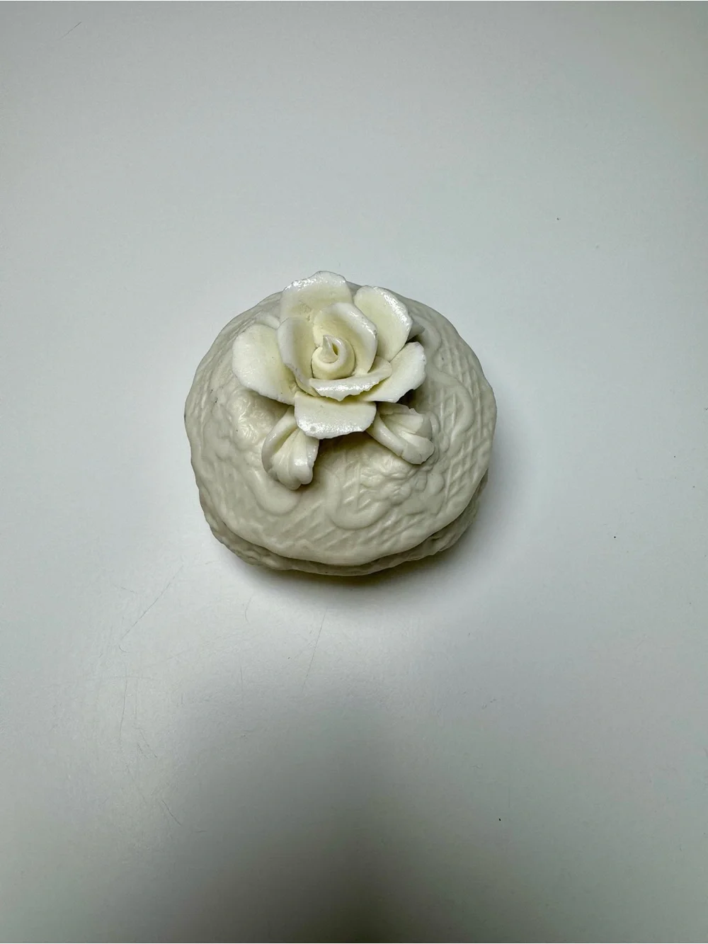 Decorative Cream Rose Ceramic Trinket Box - Home Accents